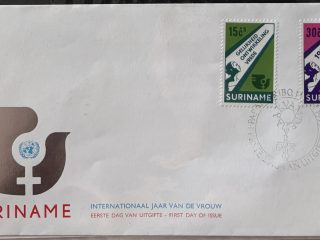 Sobre Primer Día FDC Surinam 1975 - Año Internacional de la Mujer de las Naciones Unidas