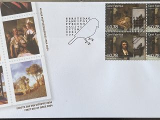 Sobre Primer Día FDC Países Bajos 2004 - 40 Aniversario Libritos Carel Fabritius El Jilguero NVPH 504