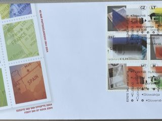 Sobre Primer Día FDC Países Bajos 2004 - Ampliación de la Unión Europea Bloque de 6 NVPH 499