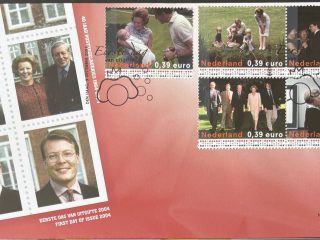 Sobre Primer Día FDC Países Bajos 2004 - Bodas de Plata Reina Beatriz y Claus Color NVPH 493a
