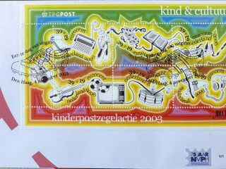 Sobre Primer Día FDC Países Bajos 2003 - Campaña Infantil Deporte y Cultura NVPH 490
