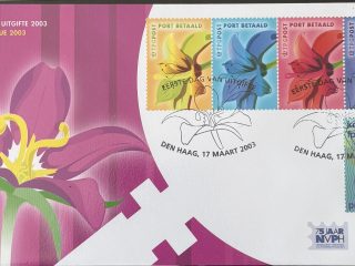 Sobre Primer Día FDC Países Bajos 2003 - Sellos Port Betaald Flores y Ballena PBZ 6