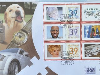 Sobre Primer Día FDC Países Bajos 2003 - Sociedad, Ocio y Estilo de Vida Bloque de 6 NVPH 483