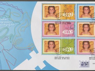 Sobre Primer Día FDC Países Bajos 2003 - Campaña Benéfica Infantil Kinderpostzegels Bloque de 6 NVPH 482