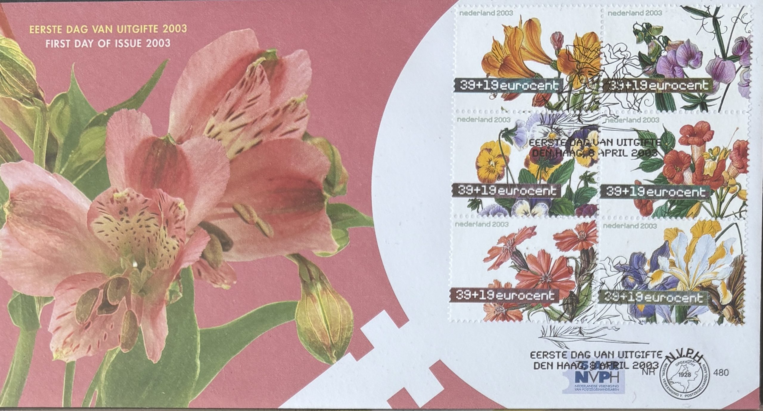 Sobre Primer Día FDC Países Bajos 2003 - Serie Botánica Flores de Primavera NVPH 480