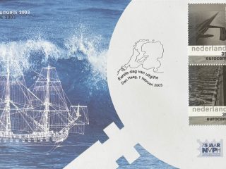 Sobre Primer Día FDC Países Bajos 2003 - 150 Aniversario Canal del Mar del Norte Bloque de 4 NVPH 478