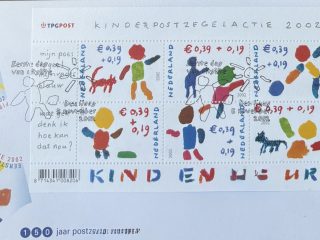 Sobre Primer Día FDC Países Bajos 2002 - Campaña Infantil Dibujos Kind en Natuur NVPH 474