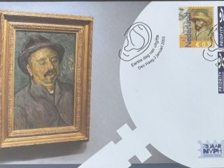 Sobre Primer Día FDC Países Bajos 2003 - Arte Vincent van Gogh Autorretrato y Girasoles NVPH 476