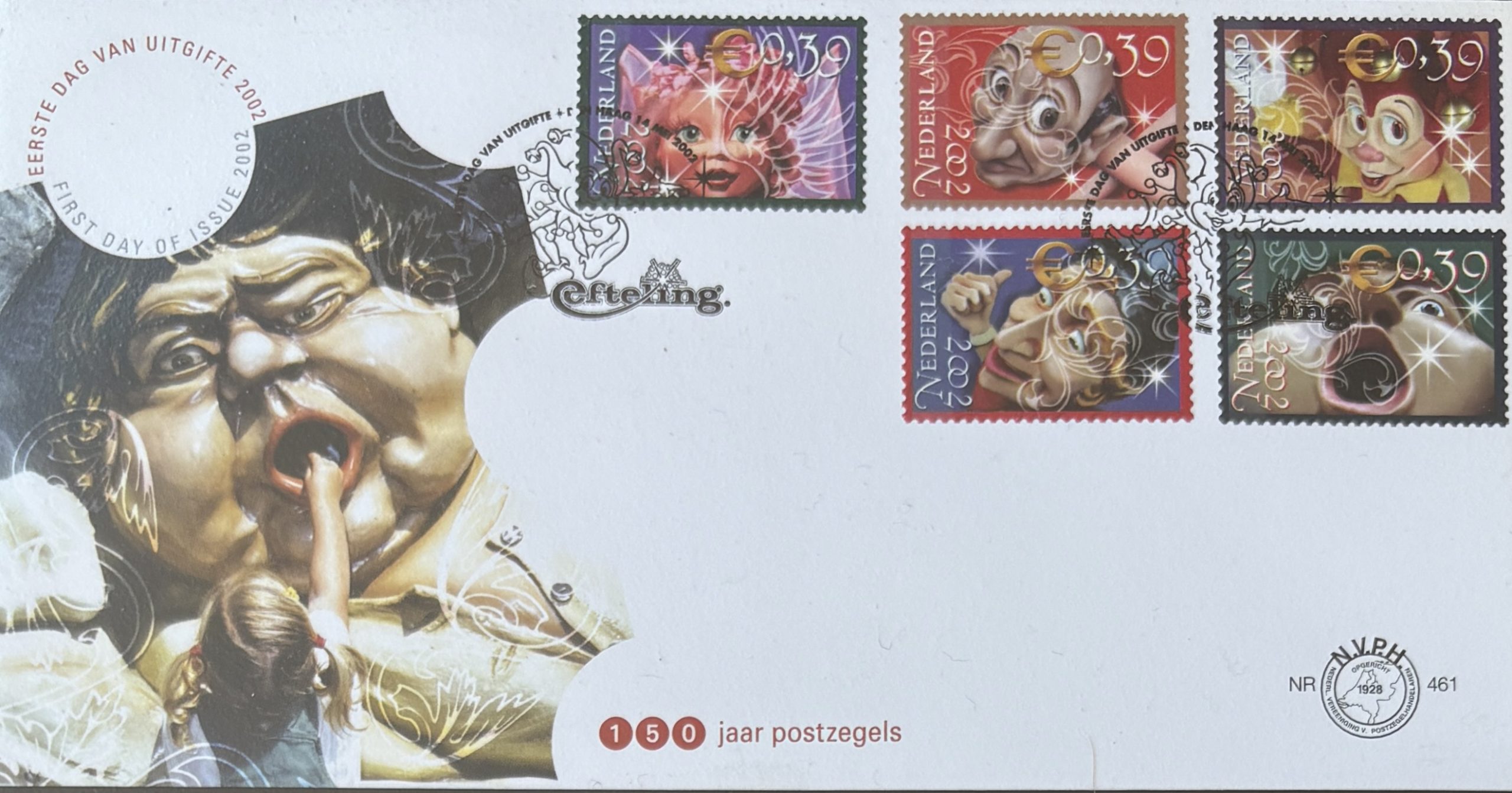 Sobre Primer Día FDC Países Bajos 2002 - 50 Aniversario Parque de Atracciones Efteling NVPH 461