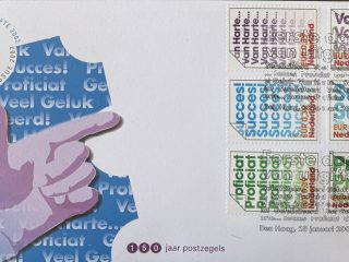 Sobre Primer Día FDC Países Bajos 2002 - Felicitaciones Mensajes Tipografía NVPH 451