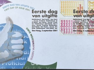 Sobre Primer Día FDC Países Bajos 2001 - Felicitaciones y Buenos Deseos NVPH 440 (Bloque II)