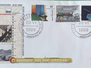 Sobre Primer Día FDC Países Bajos 1989 - 150 Años de Ferrocarriles NS NVPH 266