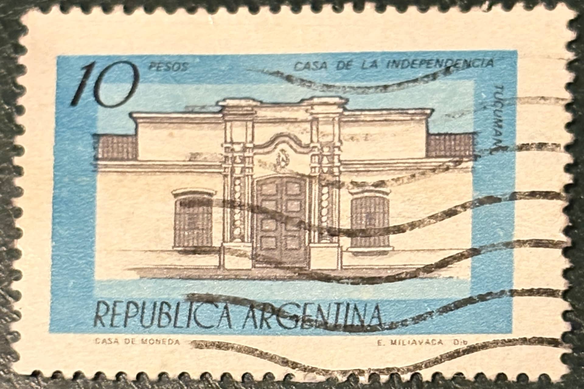 Sello Argentino 1978 - Casa de la Independencia - 10 Pesos - Usado