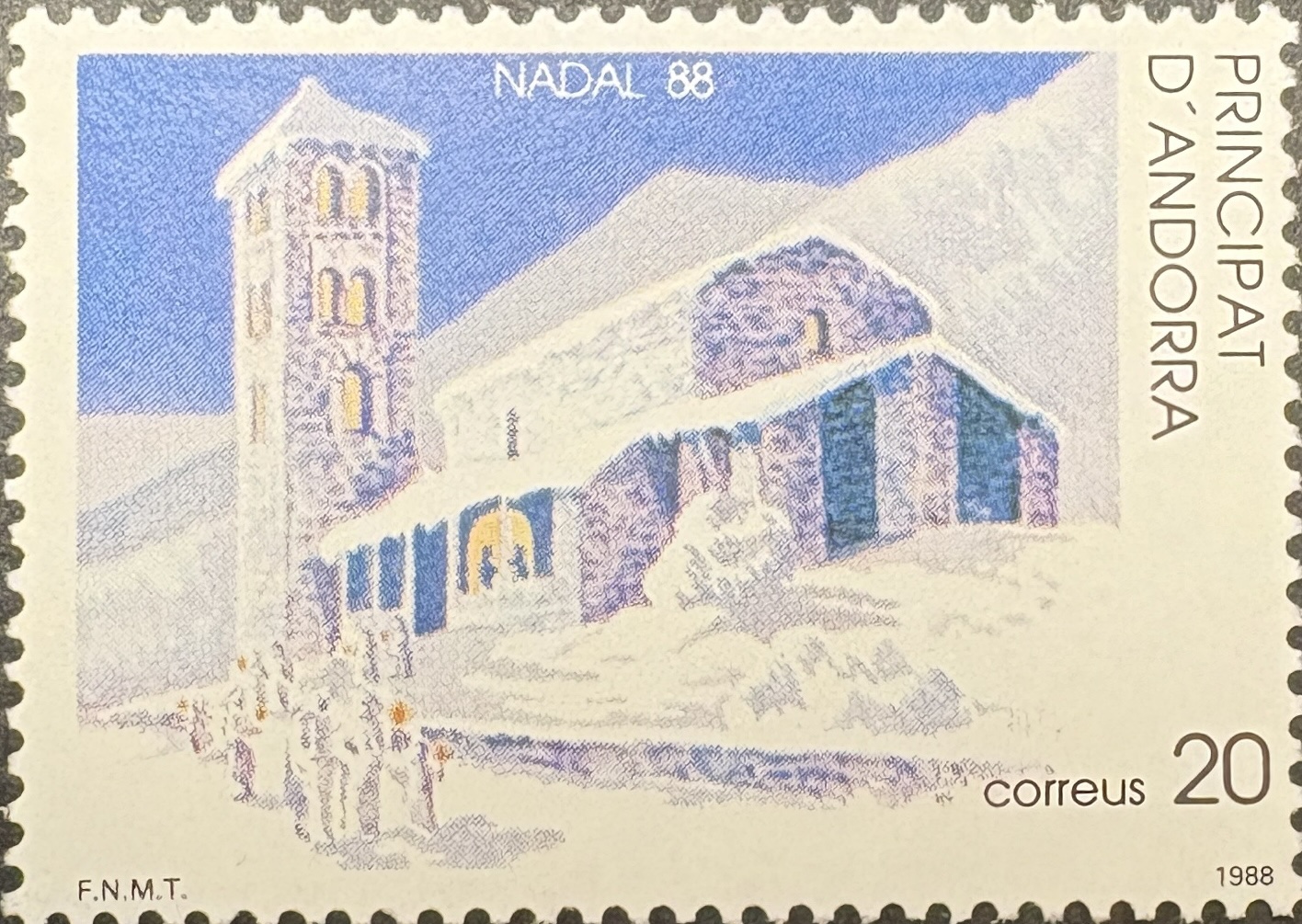 Sello Andorra 1988 - Navidad - 20 Ptas Nuevo