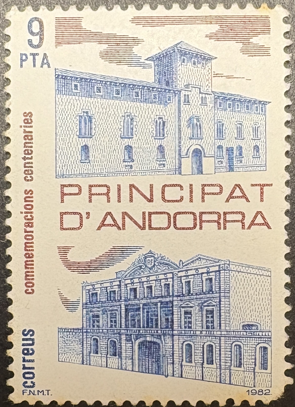 Sello Andorra 1982 - Conmemoración Centenaria - 9 Ptas -Nuevo